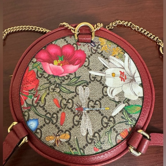 ❤️💋VALENTINES DAY SALE💋❤️ GUCCI Ophidia Supreme GG Canvas Floral Round Backpack - Picture 13 of 17